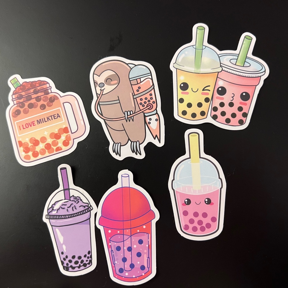 Bubble Tea assorted stickers - 12pcs